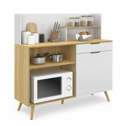Buffet bas de cuisine hêtre et blanc*IDMarket Hot