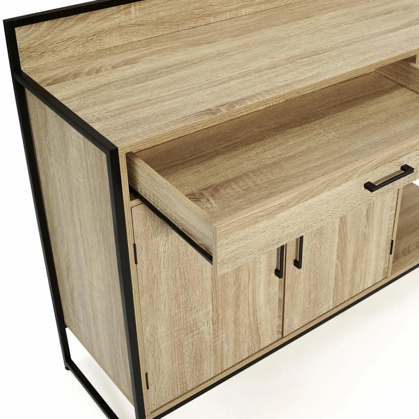 Buffet bas de cuisine industriel avec plan de travail*IDMarket Outlet