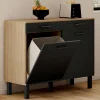Buffet bas hêtre et noir avec espace poubelle*IDMarket Discount
