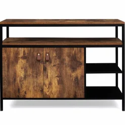 Buffet bas industriel 2 portes effet bois vieilli 100 cm*IDMarket Hot