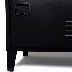 Buffet bas industriel 3 portes en métal noir*IDMarket Discount