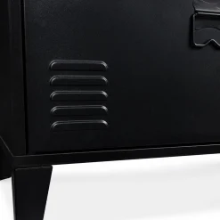 Buffet bas style industriel 4 portes métal noir et plateau bois 140 cm*IDMarket Outlet