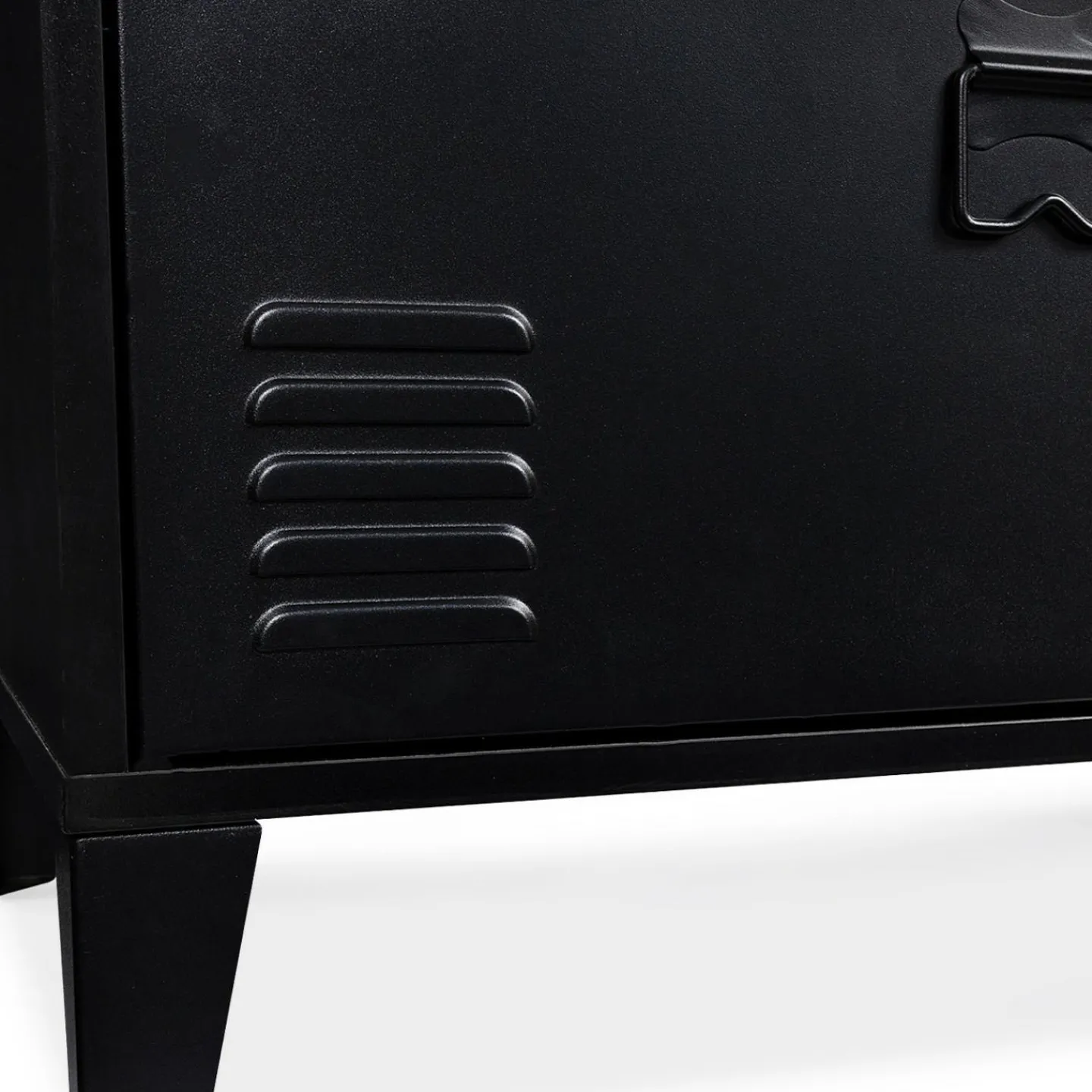 Buffet bas style industriel 4 portes métal noir et plateau bois 140 cm*IDMarket Outlet