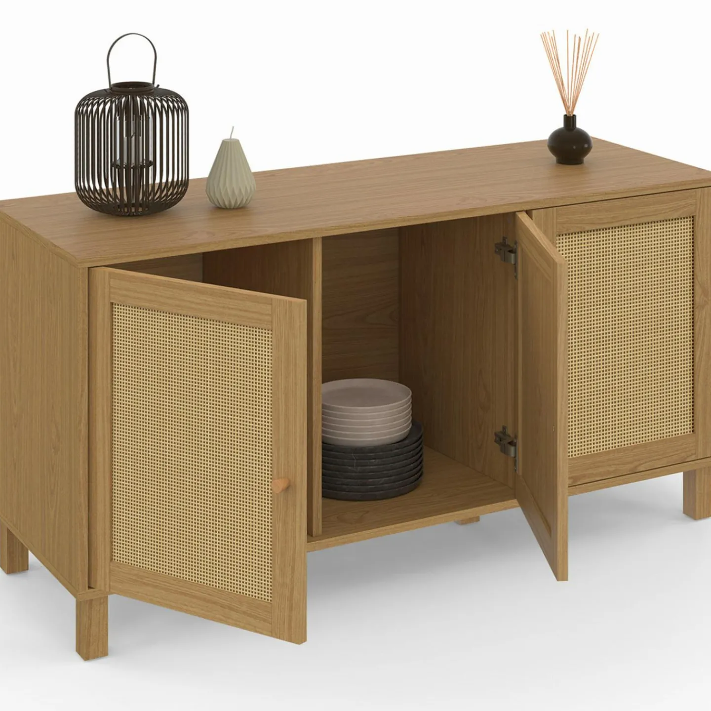 Buffet bas vintage effet cannage*IDMarket New