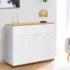 Buffet blanc et bois 3 portes et 1 tiroir*IDMarket Clearance