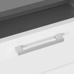 Buffet blanc et plateau gris 100 cm avec 3 portes et 1 tiroir*IDMarket Clearance