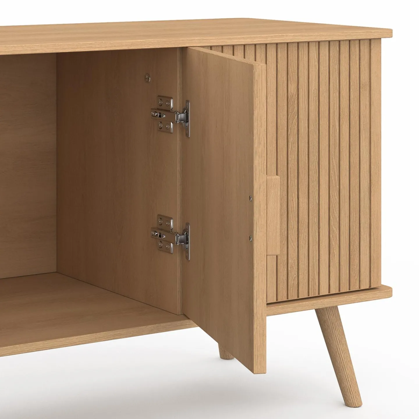 Buffet bois 3 portes 110 cm effet lattes*IDMarket Clearance