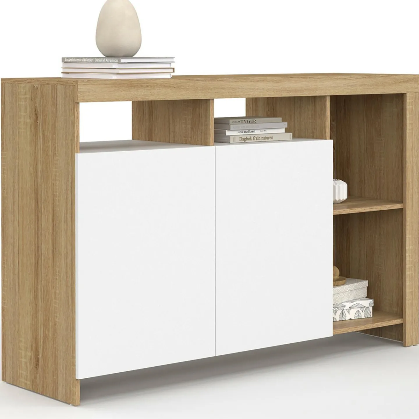 Buffet bois avec portes blanches*IDMarket Best