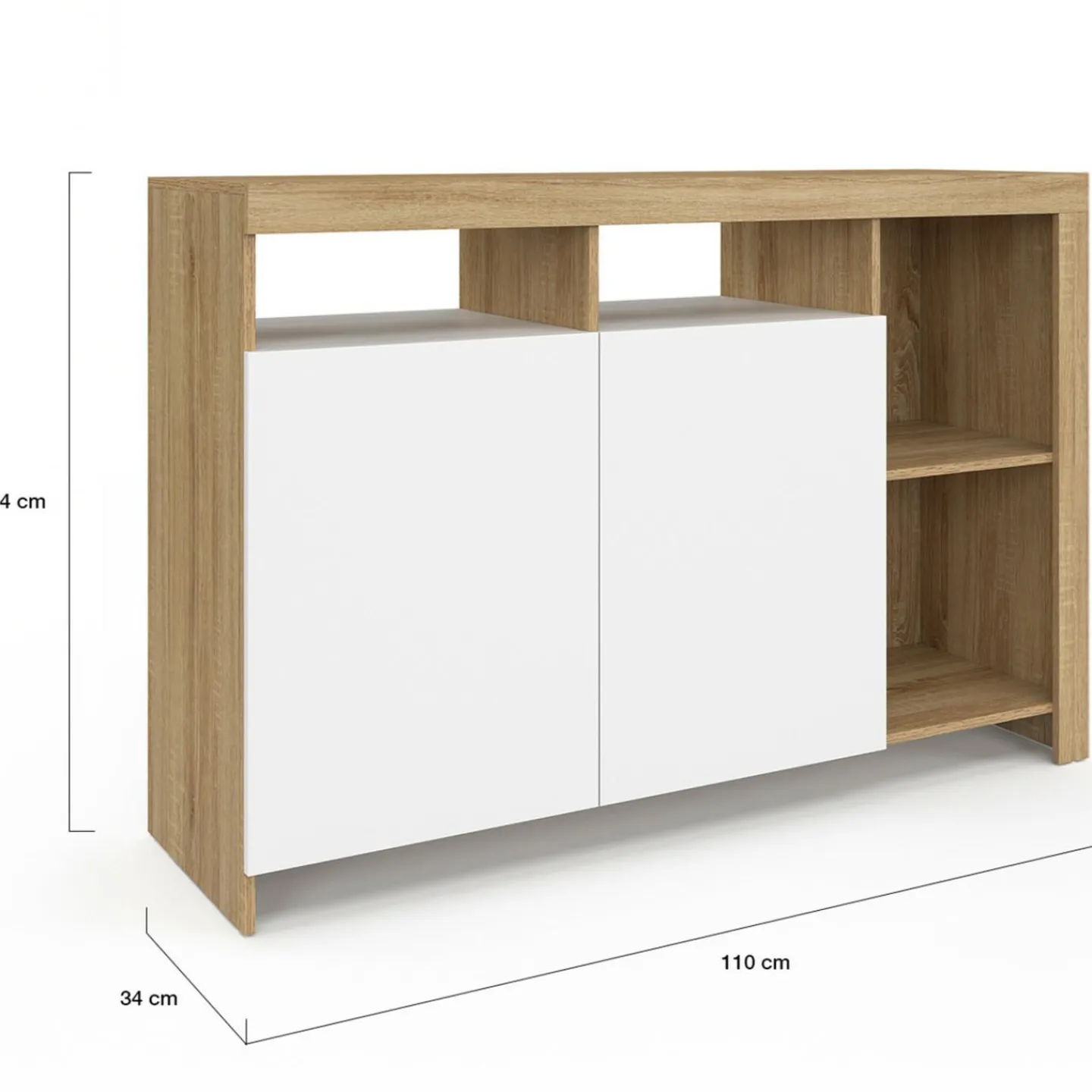 Buffet bois avec portes blanches*IDMarket Best