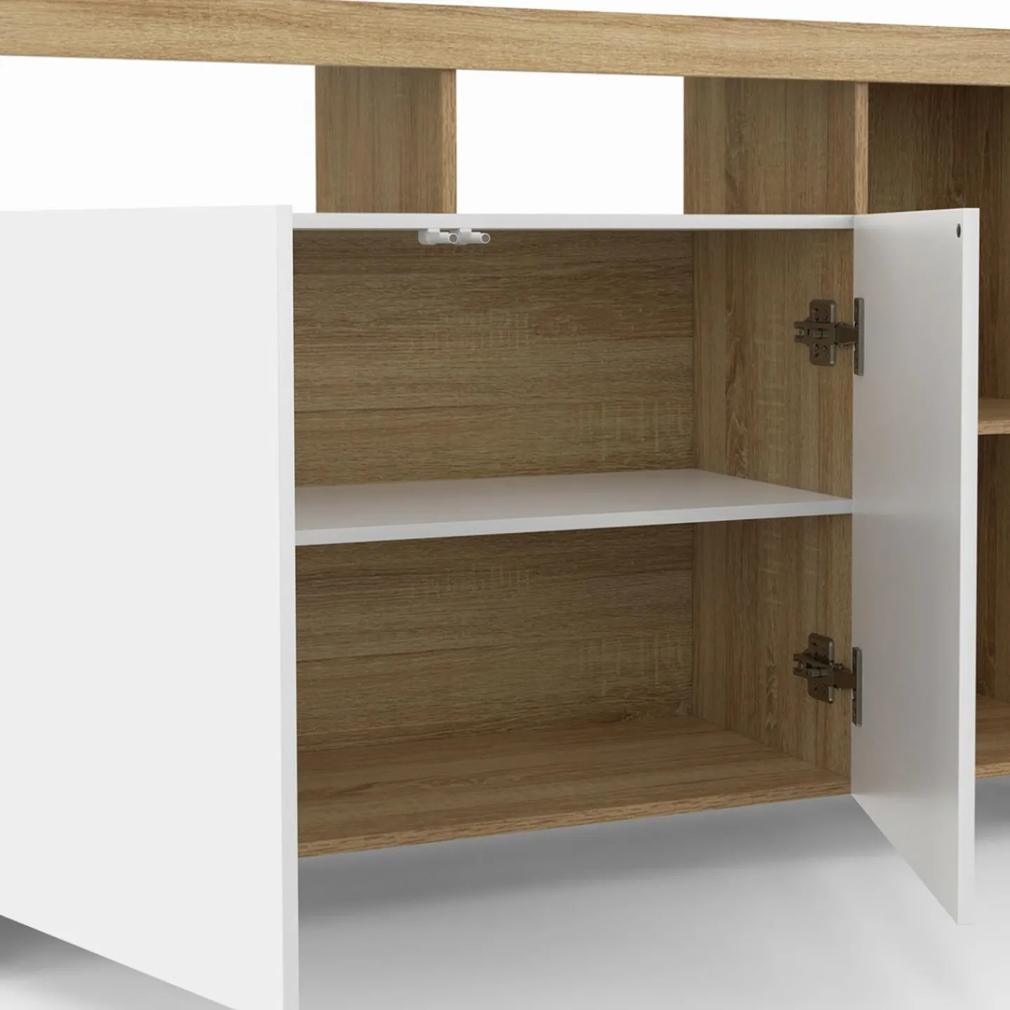 Buffet bois avec portes blanches*IDMarket Best