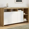 Buffet bois et blanc 140 cm*IDMarket Hot