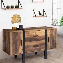 Buffet bois foncé avec pied épingle*IDMarket Discount