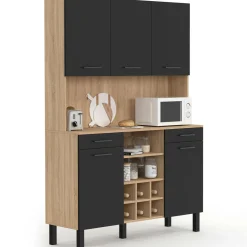 Buffet cuisine 120 cm 5 portes range-bouteilles*IDMarket