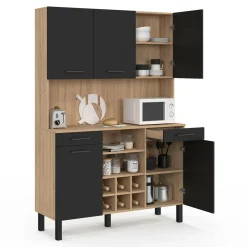 Buffet cuisine 120 cm 5 portes range-bouteilles*IDMarket