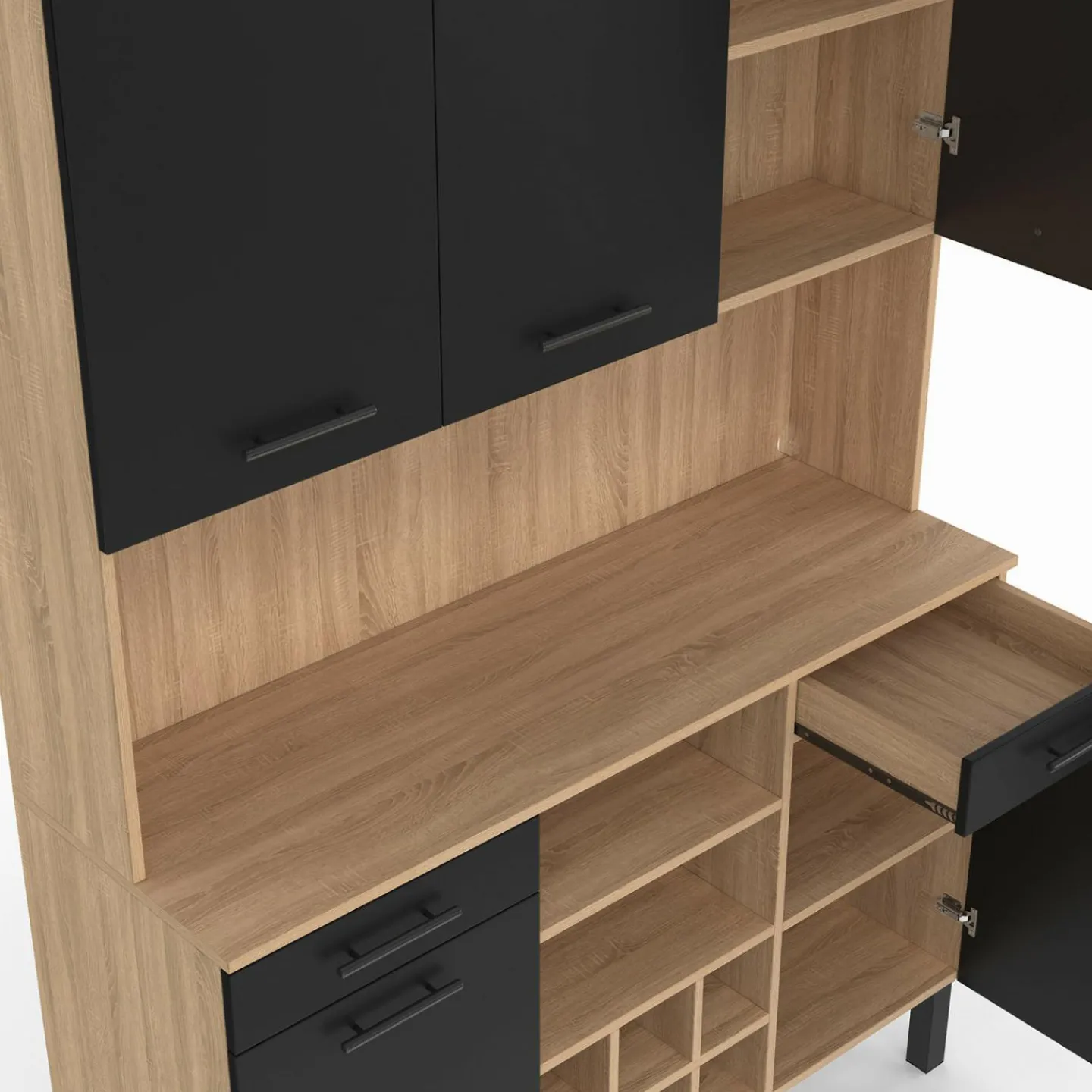 Buffet cuisine 120 cm 5 portes range-bouteilles*IDMarket