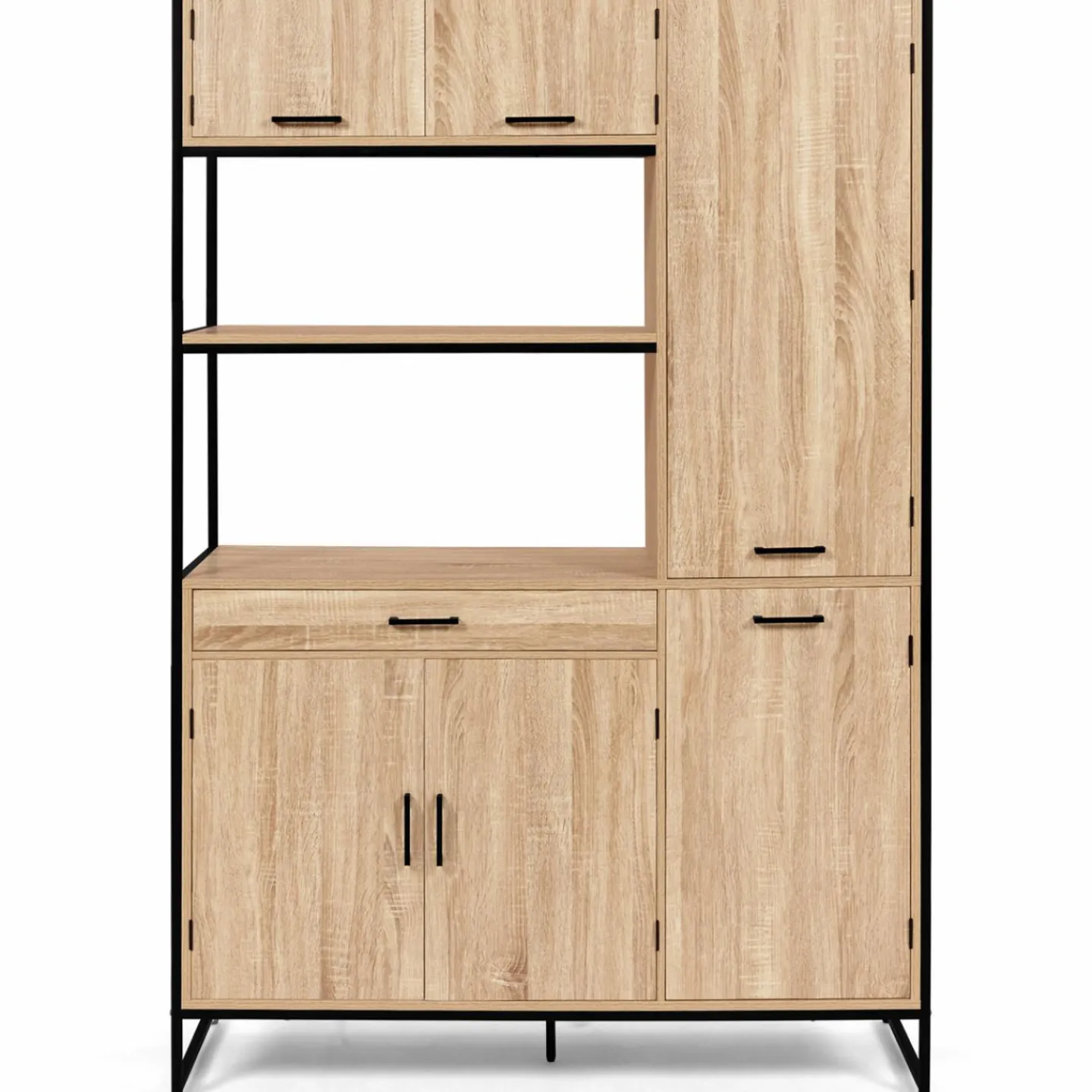 Buffet cuisine bois clair style industriel 120 cm*IDMarket Outlet