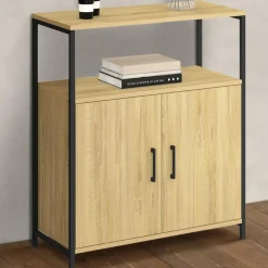 Buffet d'appoint 1 niche et 2 portes 70 cm design industriel*IDMarket
