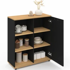 Buffet d'appoint noir et bois*IDMarket Clearance
