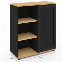 Buffet d'appoint noir et bois*IDMarket Clearance