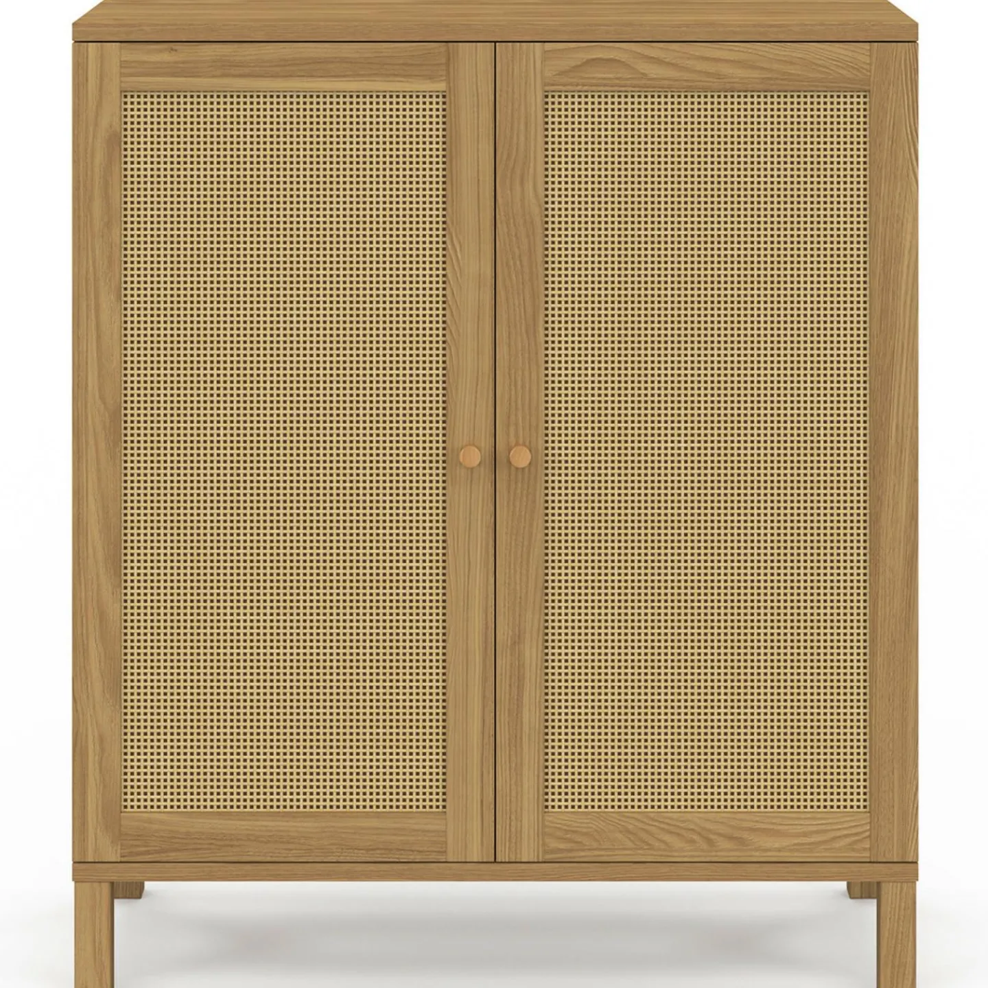 Buffet d'appoint vintage 70 cm 2 portes effet cannage*IDMarket Clearance