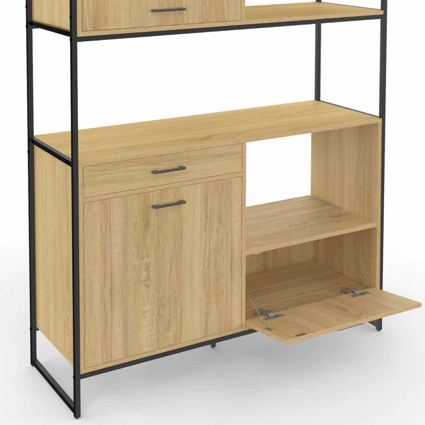 Buffet de cuisine industriel 3 portes 1 tiroir*IDMarket Sale