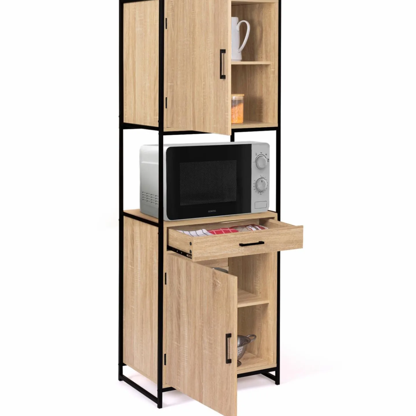 Buffet de cuisine industriel bois et métal 60 cm*IDMarket Online