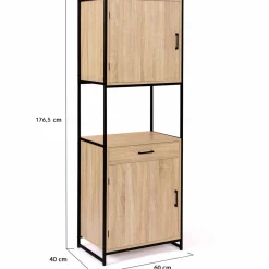 Buffet de cuisine industriel bois et métal 60 cm*IDMarket Online