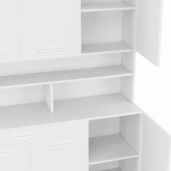 Buffet de cuisine vaisselier blanc brillant 120 cm*IDMarket Outlet