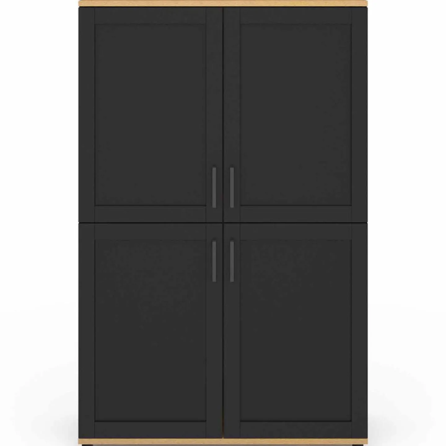 Buffet haut noir et bois avec 4 portes 125 cm*IDMarket Best