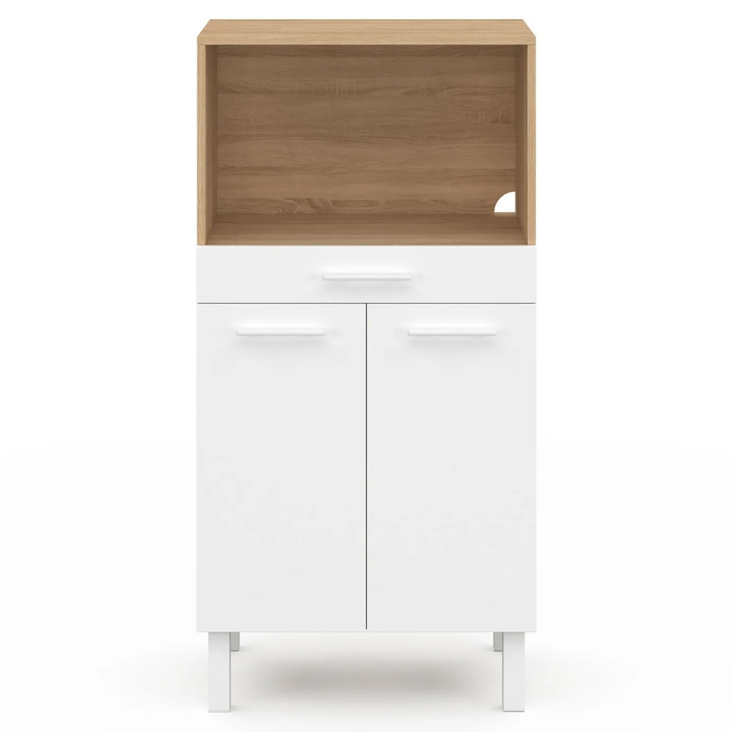 Buffet mi-haut 60 cm 1 tiroir 2 portes blanc*IDMarket Hot