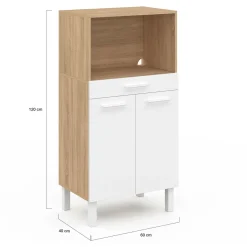 Buffet mi-haut 60 cm 1 tiroir 2 portes blanc*IDMarket Hot