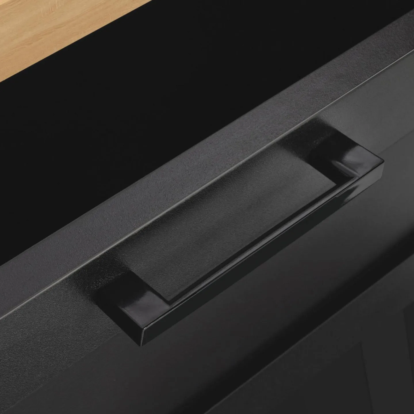 Buffet noir et bois 3 portes et 1 tiroir*IDMarket Best