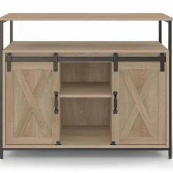Buffet portes coulissantes grange bois clair effet vieilli*IDMarket Sale