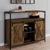 Buffet portes coulissantes grange bois foncé effet vieilli*IDMarket Sale