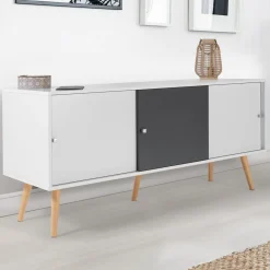 Buffet scandinave bois blanc et gris EFFIE*IDMarket Sale