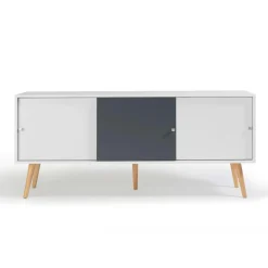 Buffet scandinave bois blanc et gris EFFIE*IDMarket Sale