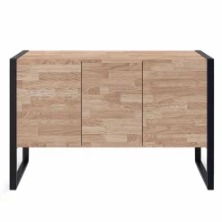 Buffet style industriel 3 portes bois et noir surélevé*IDMarket Discount