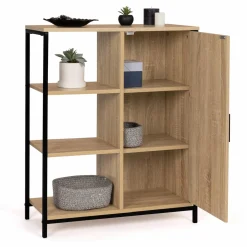 Buffet style industriel avec étagères et placard*IDMarket Hot