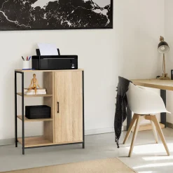 Buffet style industriel avec étagères et placard*IDMarket Hot