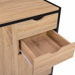 Buffet style industriel bois et métal noir 110 cm*IDMarket Discount