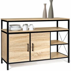 Buffet style industriel bois et métal noir 100 cm*IDMarket Sale