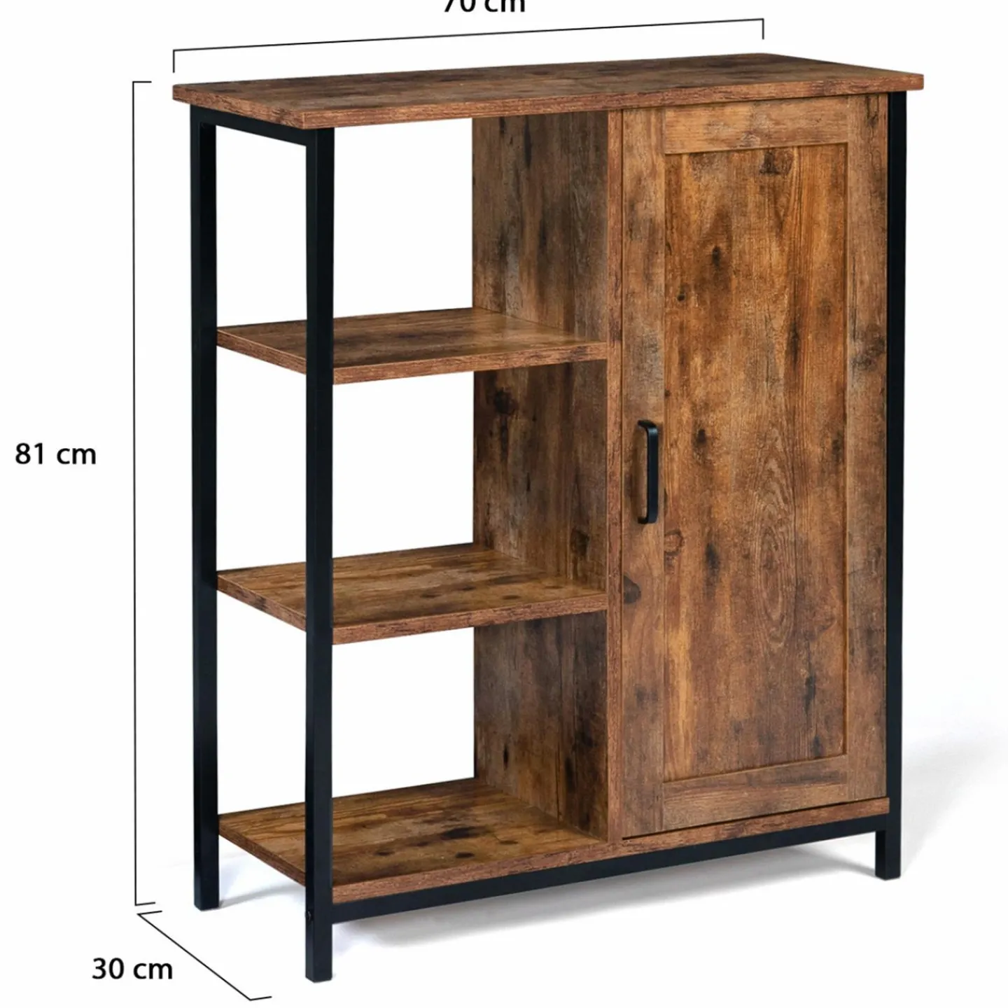 Buffet style industriel effet bois vieilli 70 cm*IDMarket New