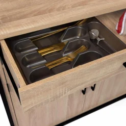 Buffet vaisselier industriel 120 cm 6 portes 1 tiroir*IDMarket Hot