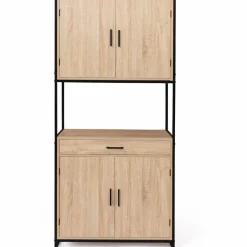 Buffet vaisselier industriel 80 cm 4 portes 1 tiroir*IDMarket Discount