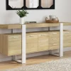 Buffet XXL bois et blanc industriel 180 cm 4 portes 3 tiroirs*IDMarket New