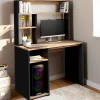 Bureau avec rangements noir et bois*IDMarket Hot