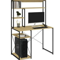 Bureau avec étagères de rangement DETROIT design industriel*IDMarket Hot