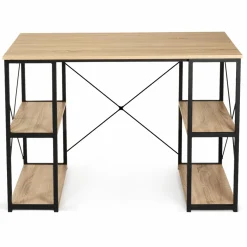 Bureau avec étagères style industriel en métal et bois*IDMarket