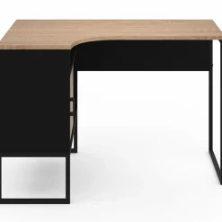 Bureau d’angle industriel métal noir et bois façon hêtre*IDMarket