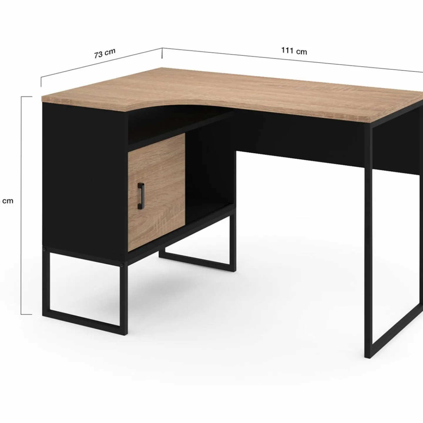Bureau d’angle industriel métal noir et bois façon hêtre*IDMarket